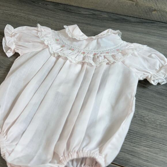 Vintage Alison Scott Romper One Piece Size 6 mos Lace Embroidered Dainty - Picture 5 of 16